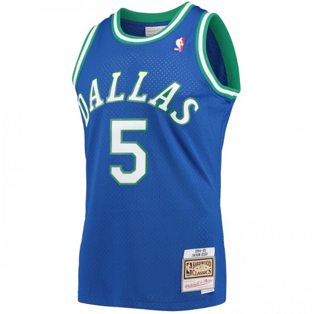 Men's Dallas Mavericks Jason Kidd #5 Throwback Blue 1994-95 Hardwood Classics Jersey-Pro Kit Vault | Brand New 26/27 Sports Jerseys